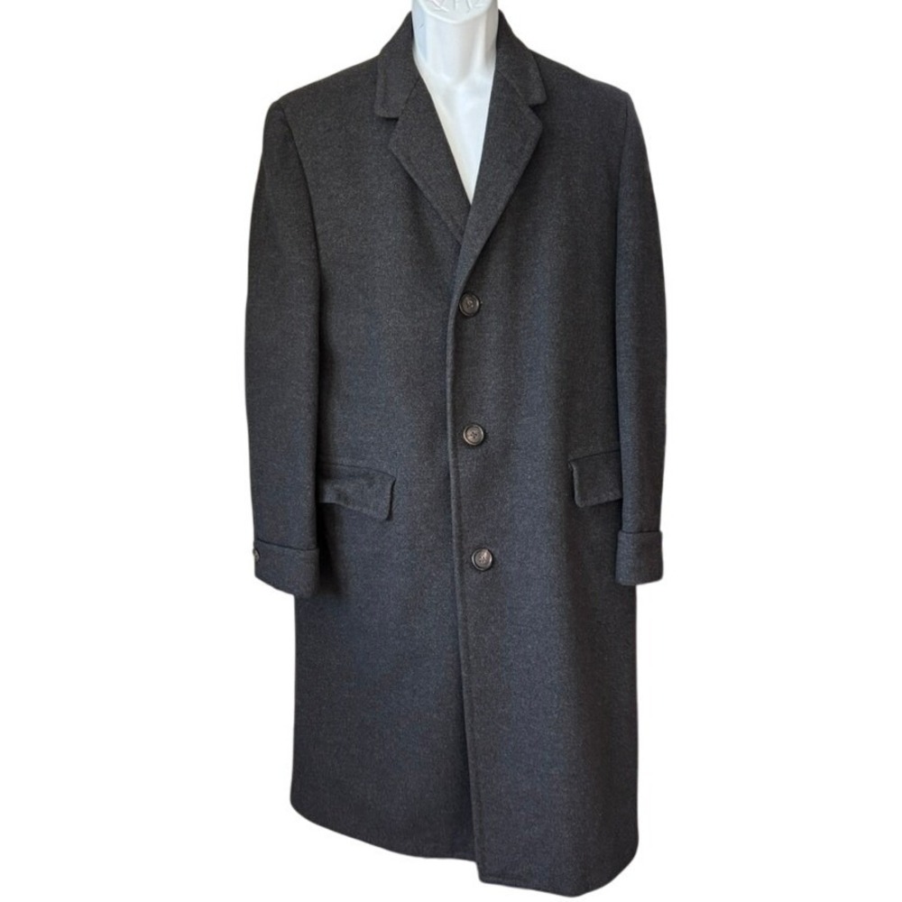 Vintage Crombie Overcoat Sz 44R Charcoal Gray Aberdeen Scotland Made in USA